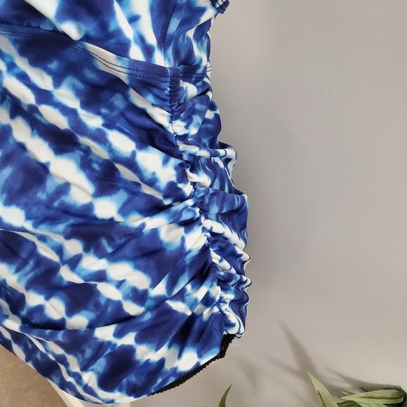 Sonoma Life + Style Blue Tankini Bathing Suit Top 16 - Picture 3 of 6